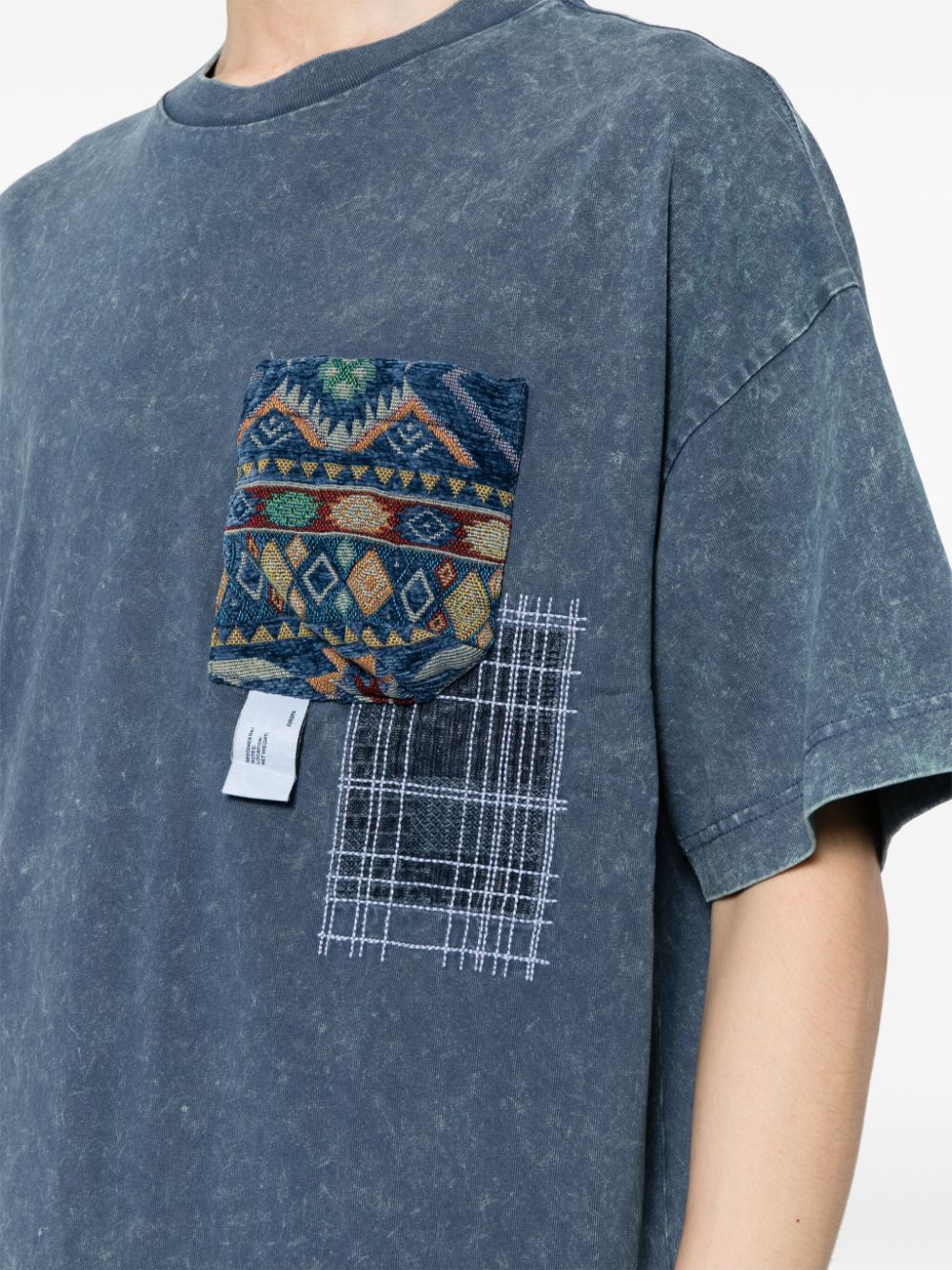 Shop Musium Div. Patch-pocket Cotton T-shirt In Blue