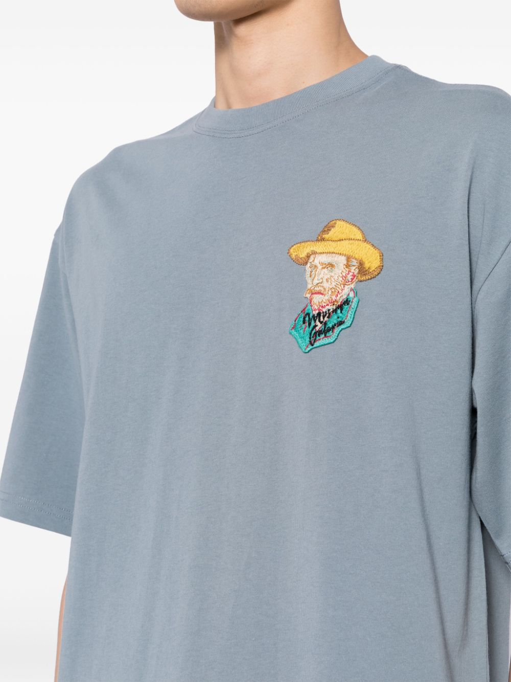 Shop Musium Div. Van Gogh Embroidered T-shirt In 蓝色