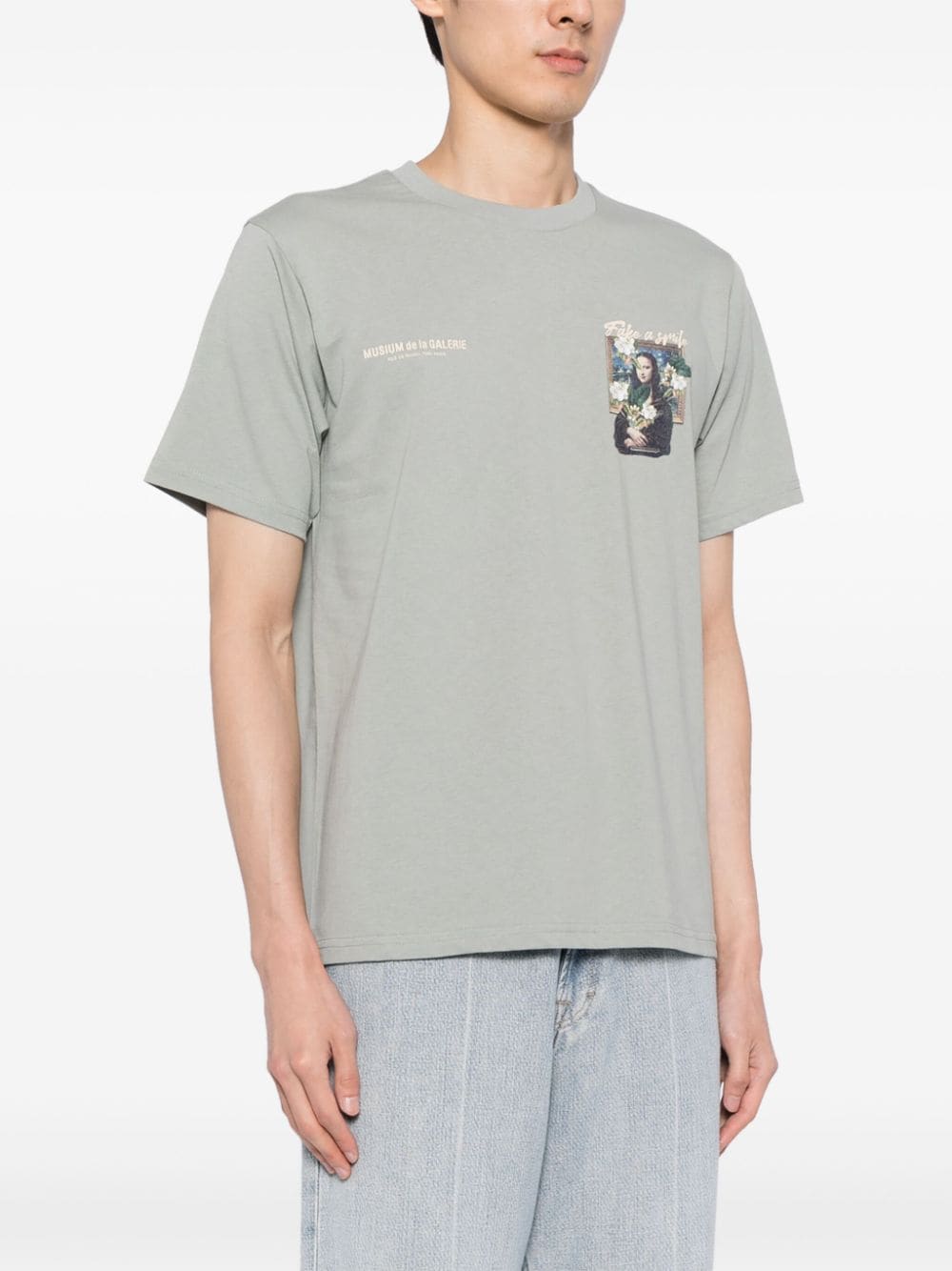 Shop Musium Div. Graphic-print Cotton T-shirt In Green