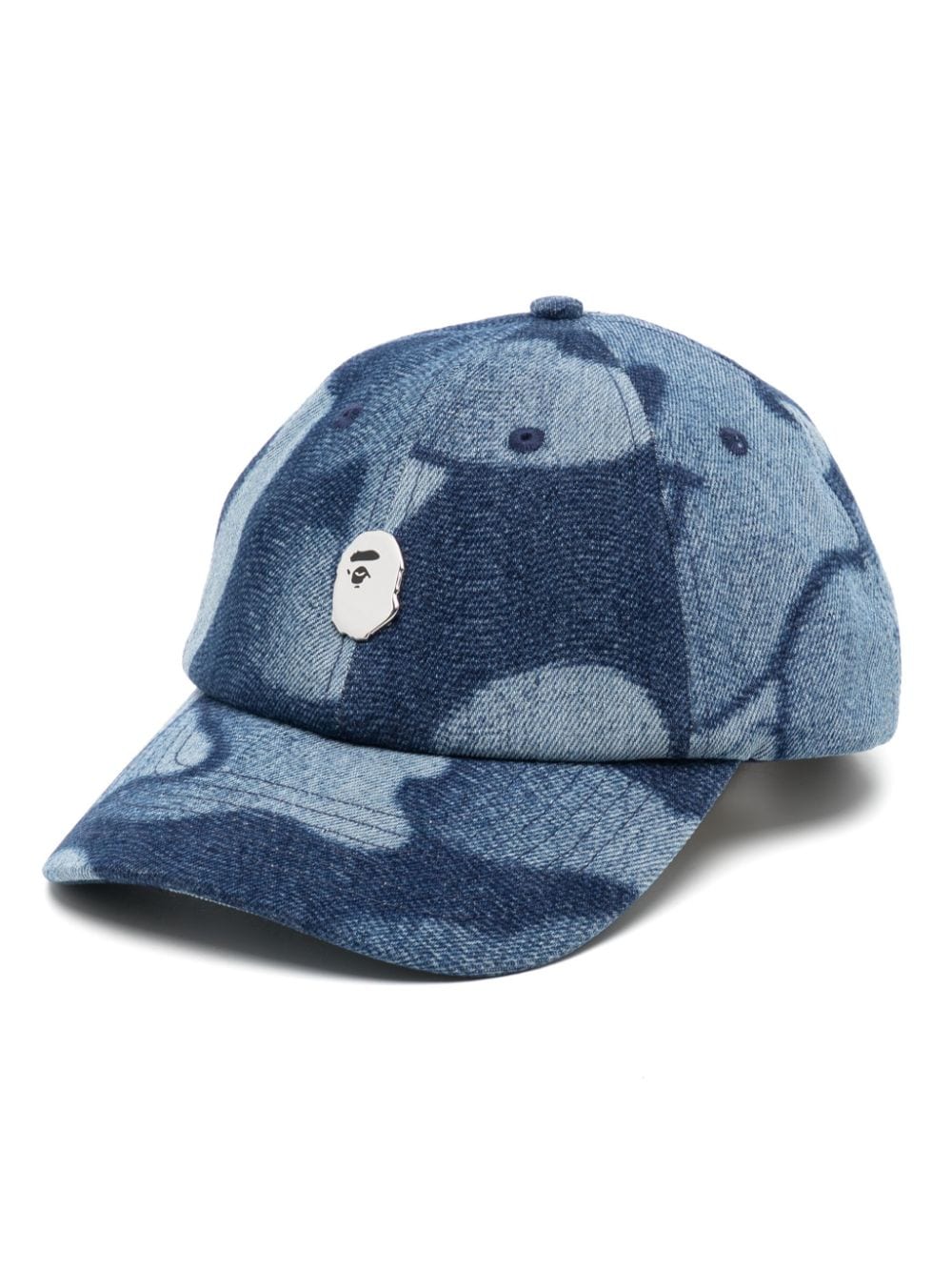 A Bathing Ape Logo-appliqué Cotton Cap In Blue