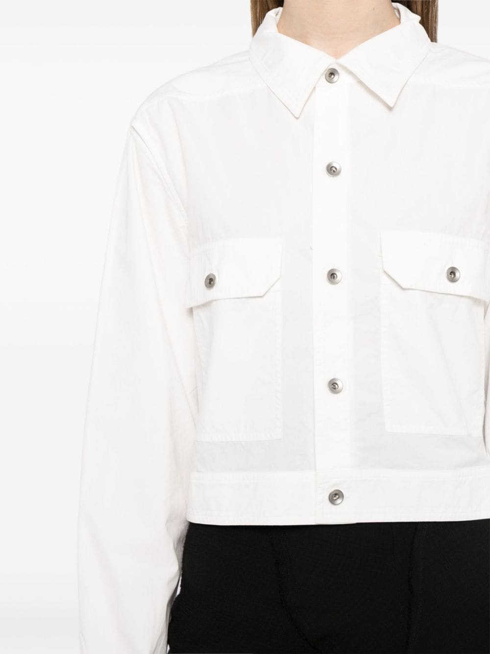 Shop Rick Owens Drkshdw Detachable-sleeves Poplin Jacket In White