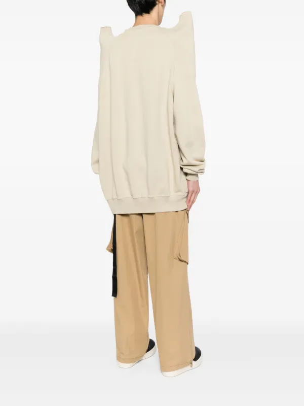 Rick Owens DRKSHDW Tecsweat Cotton Sweatshirt | White | FARFETCH