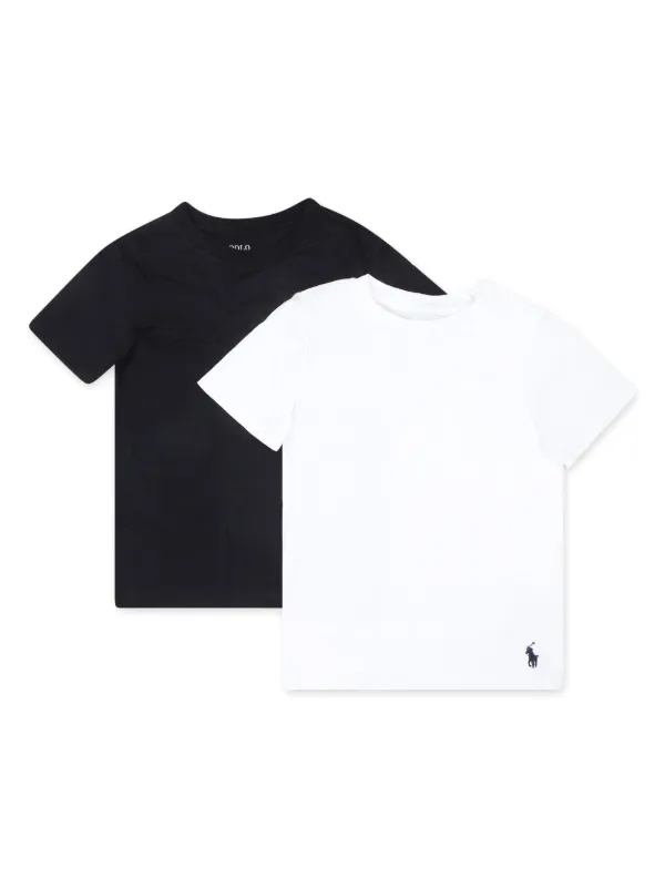 POLO RALPH LAUREN KIDS Logo embroidered Cotton T shirt pack Of two Black FARFETCH TR