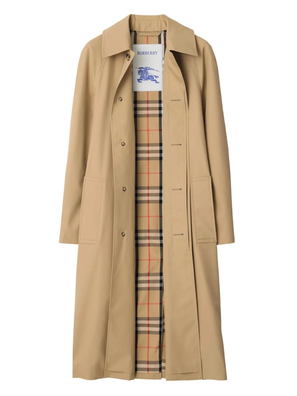 Affordable Burberry long gabardine car coat Women