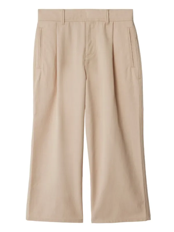 Burberry Kids Cotton Blend Trousers Neutrals FARFETCH GE