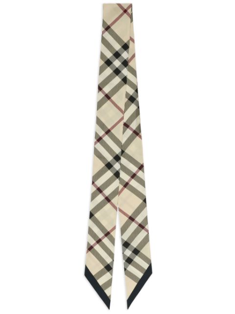 Burberry skinny check silk scarf Women