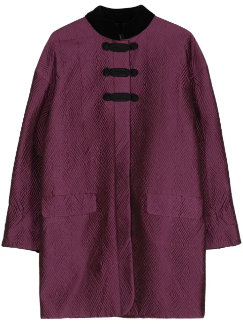 Christian Dior geometric-jacquard single-breasted coat Women