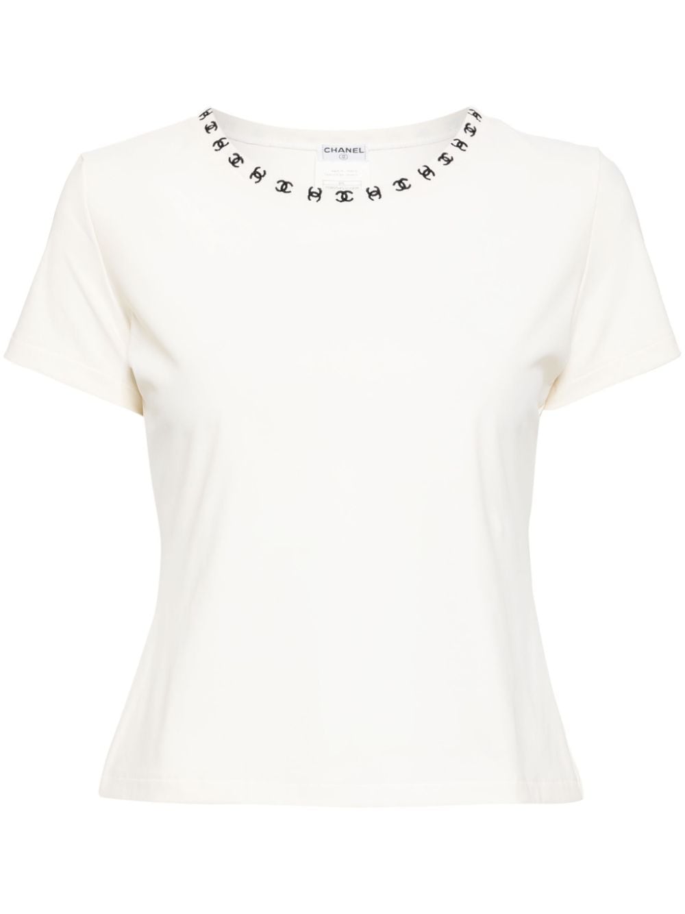 Pre-owned Chanel 1997 Cc Logo-embroidered T-shirt In Neutrals