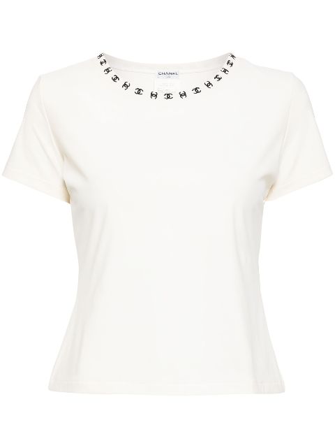 CHANEL 1997 CC logo-embroidered T-shirt Women