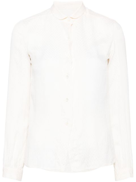 CHANEL 2000s club collar textured shirt Women