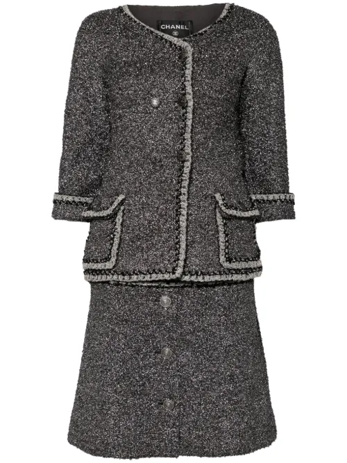 Tailleur-jupe à design bicolore (années 2000) - CHANEL Pre-Owned - Modalova