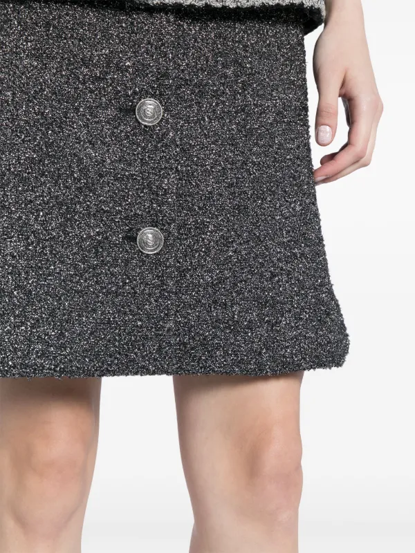 CHANEL Pre-Owned 2000s Tweed Skirt two-piece Suit | Silver 