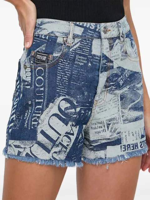 Versace Jeans Couture frayed print shorts