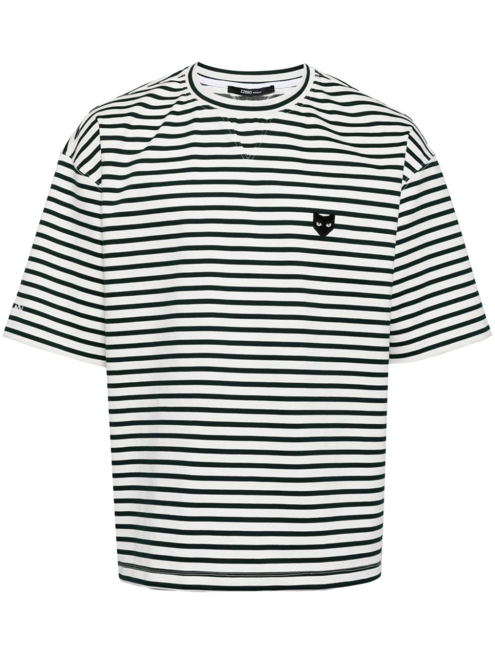 ZZERO BY SONGZIO Panther stripe-pattern T-shirt Wit