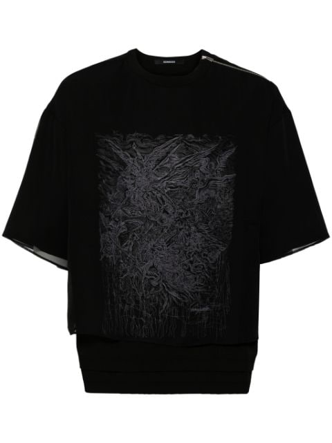 SONGZIO layered embroidered T-shirt