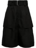SONGZIO layered-design wide-leg shorts - Black