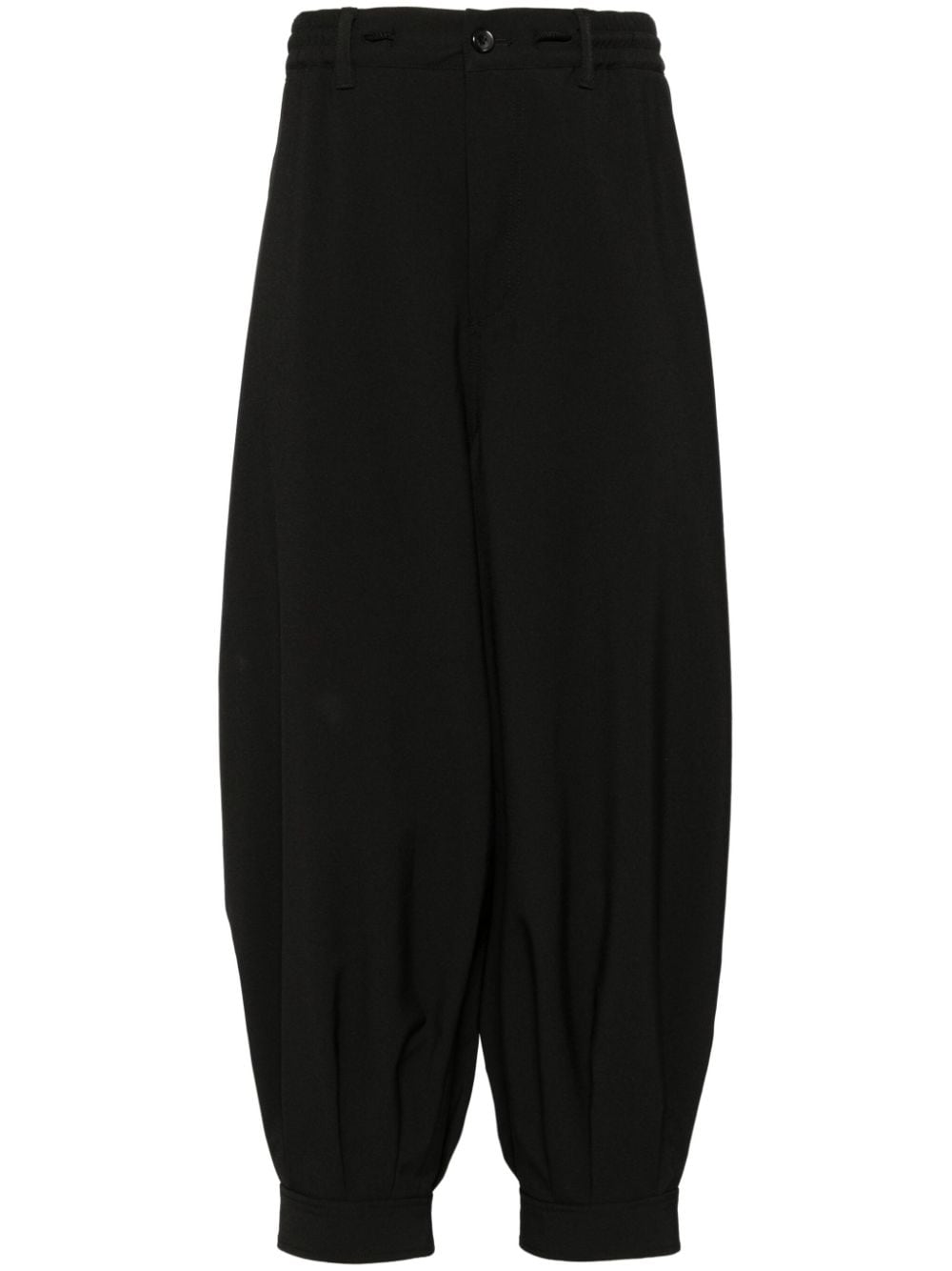 button-fastening wide-leg trousers