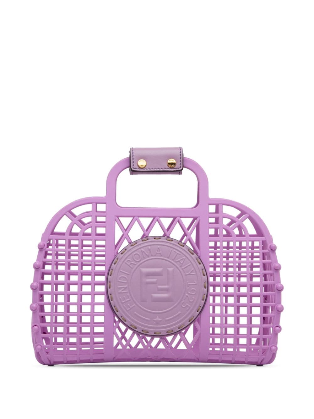 Pre-owned Fendi 2012-2023 Small Recycled Plastic Vitello Liberty Matte Handbag In Purple