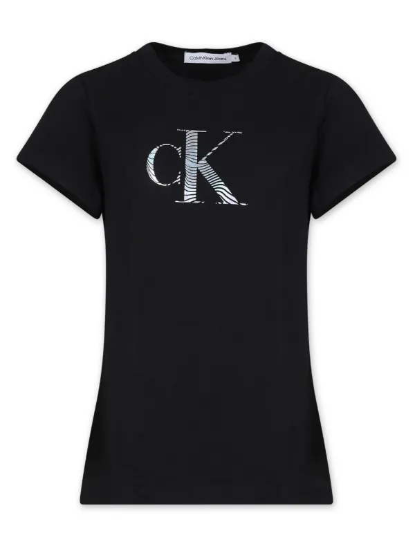 Calvin Klein Kids logo print Cotton T shirt Farfetch