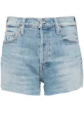 MOTHER Tomcat Kick raw-cut denim shorts - Blue