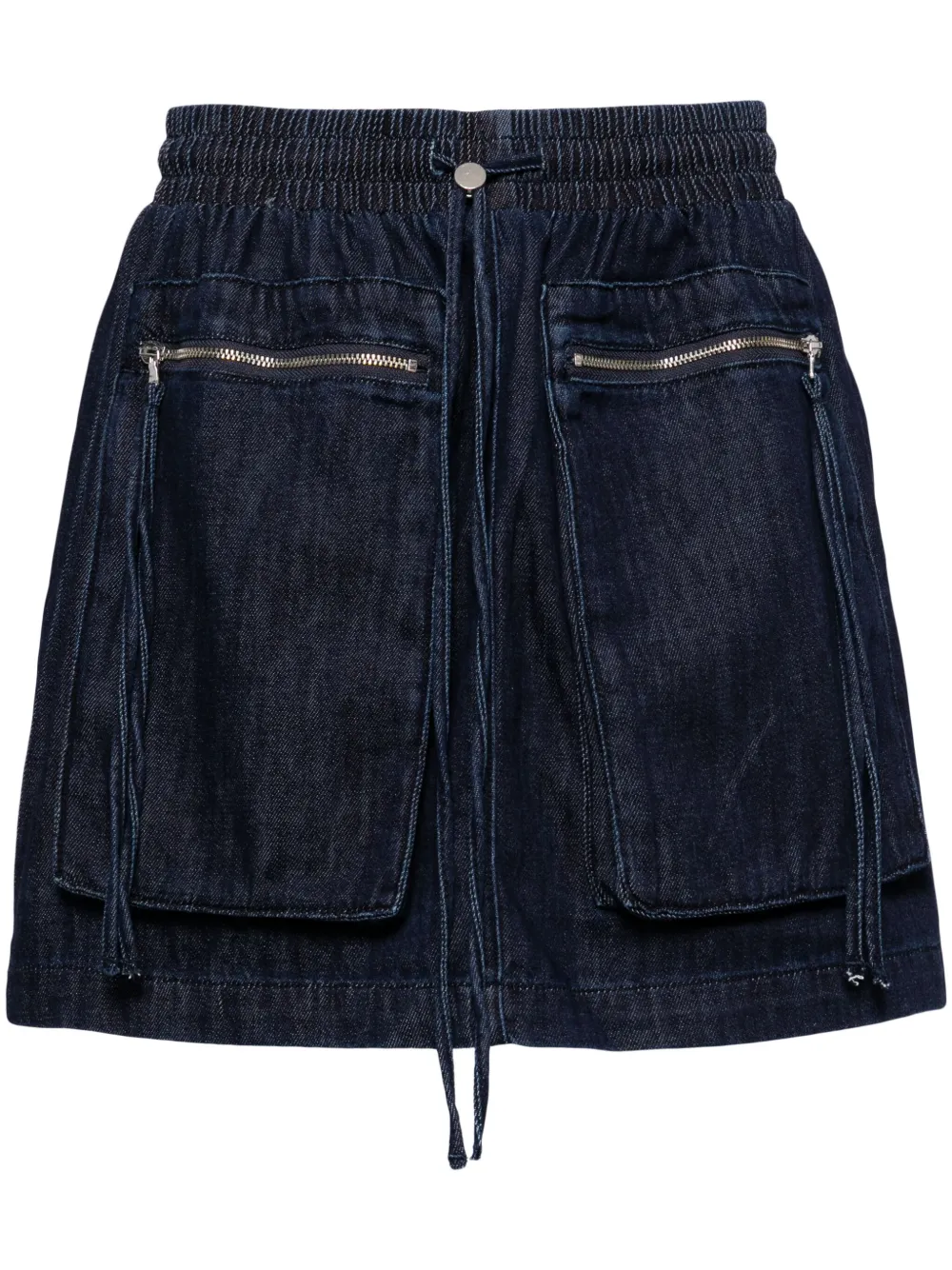 Tout A Coup Drawstring-fastening Denim Skirt In Blue