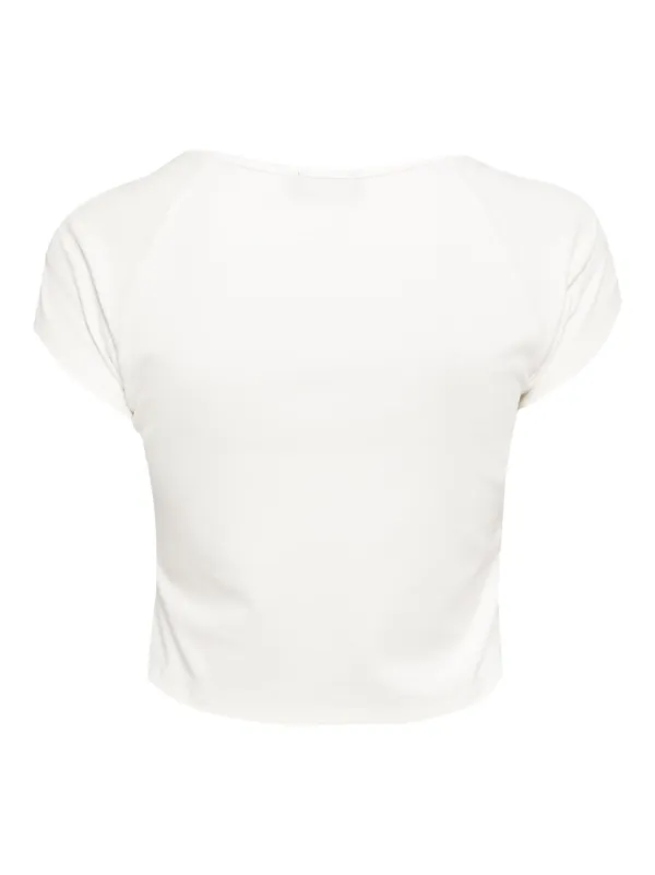 トップス tout a coup Tout a Coup square-neck cap-sleeves Crop Top | White