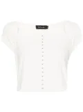 tout a coup square-neck cap-sleeves crop top - White