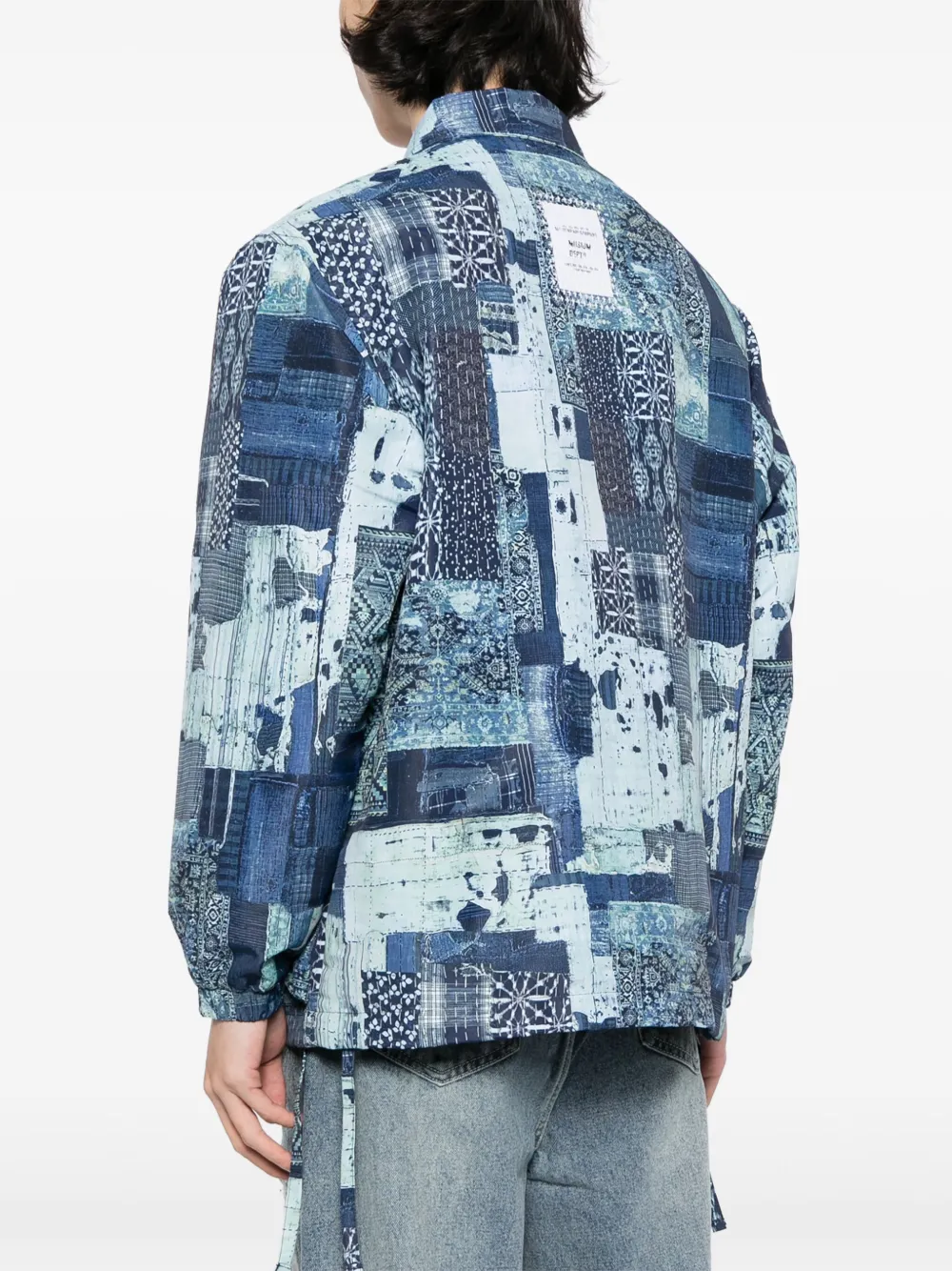 Musium Div. Shirtjack met patchwork Blauw