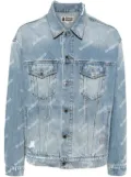A BATHING APE® monogram-print denim jacket - Blue