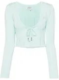 Musium Div. pointelle-knit cropped cardigan - Blue