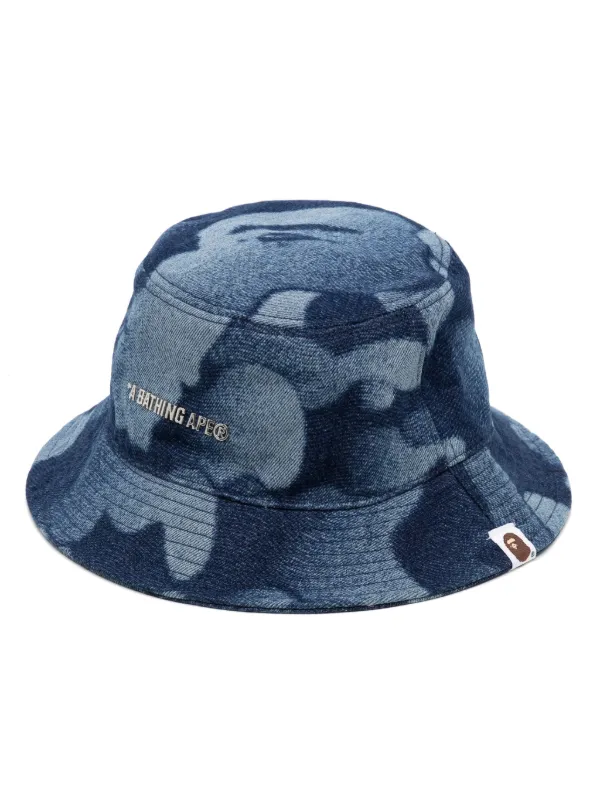 A BATHING APE® デニム バケットハット | ブルー | FARFETCH JP