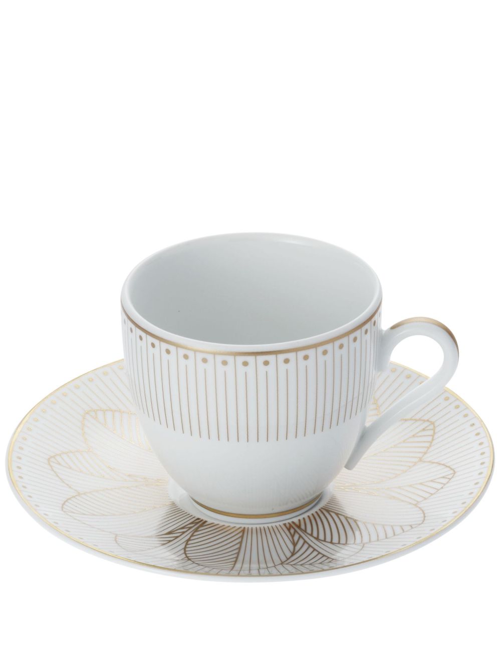 Christofle Malmaison Impériale 2 Set Coffee Cup And Saucers In 白色