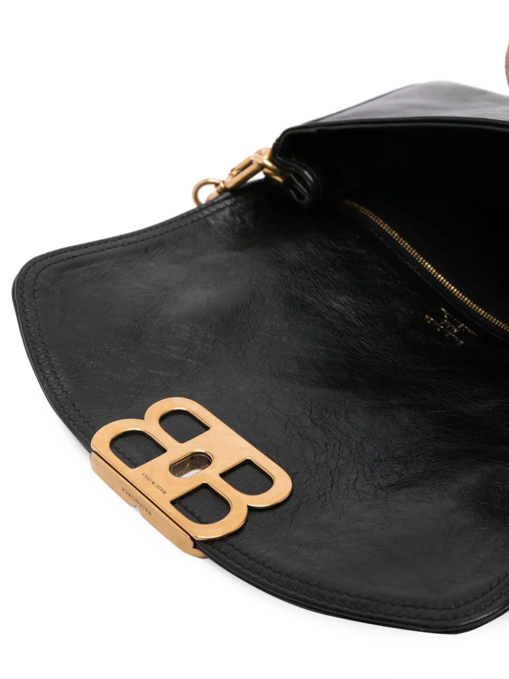 Balenciaga Leren tas met BB-detail Zwart