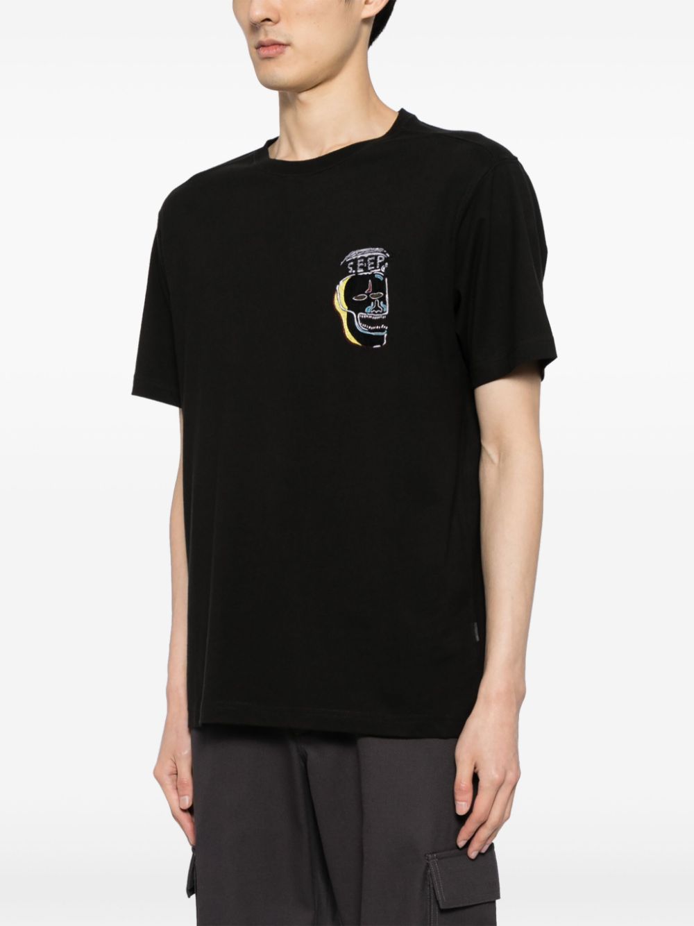 Shop Maharishi Logo-print Cotton T-shirt In Black