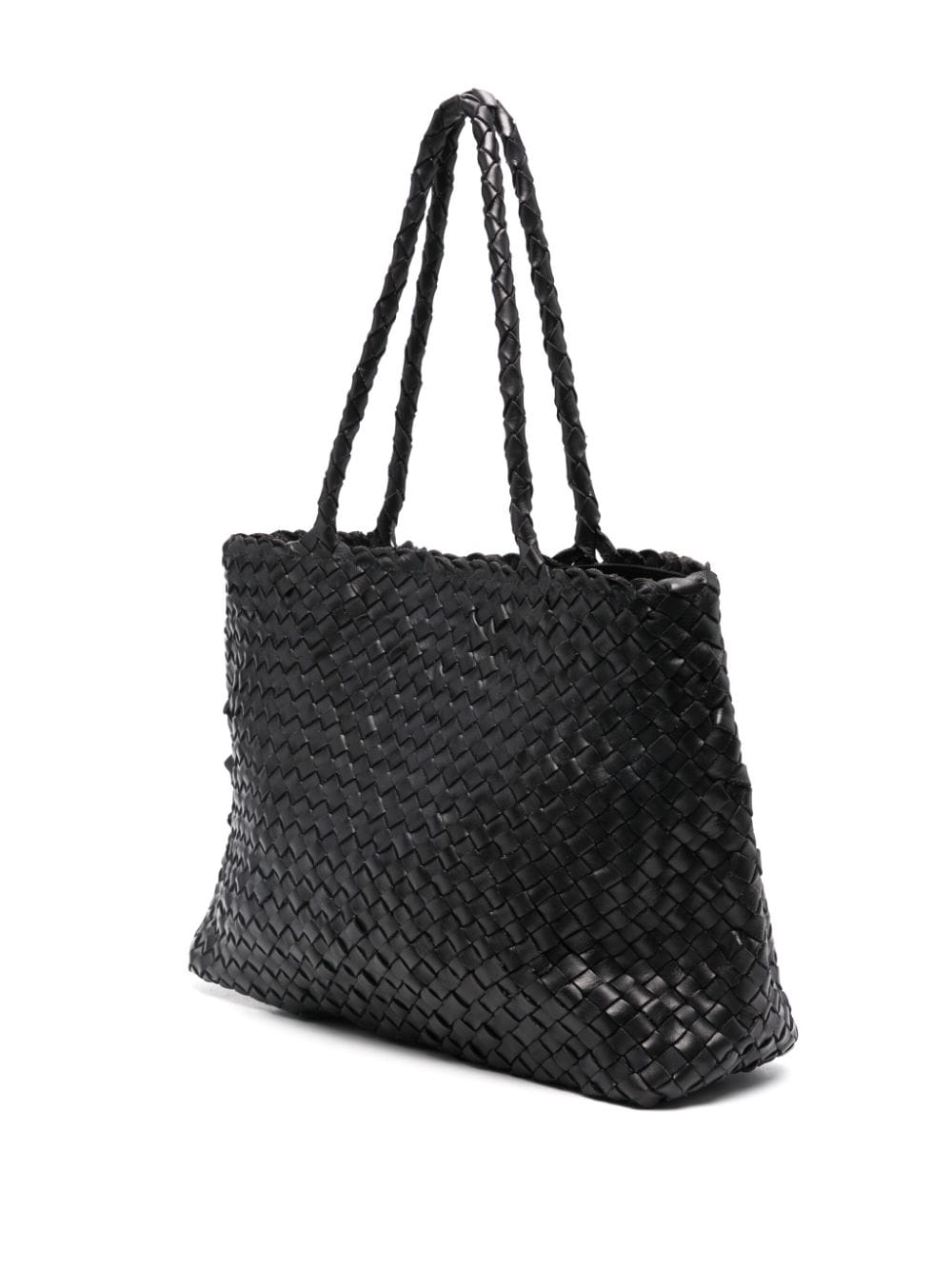 Shop Dragon Diffusion Vintage Mesh Leather Tote Bag In Black
