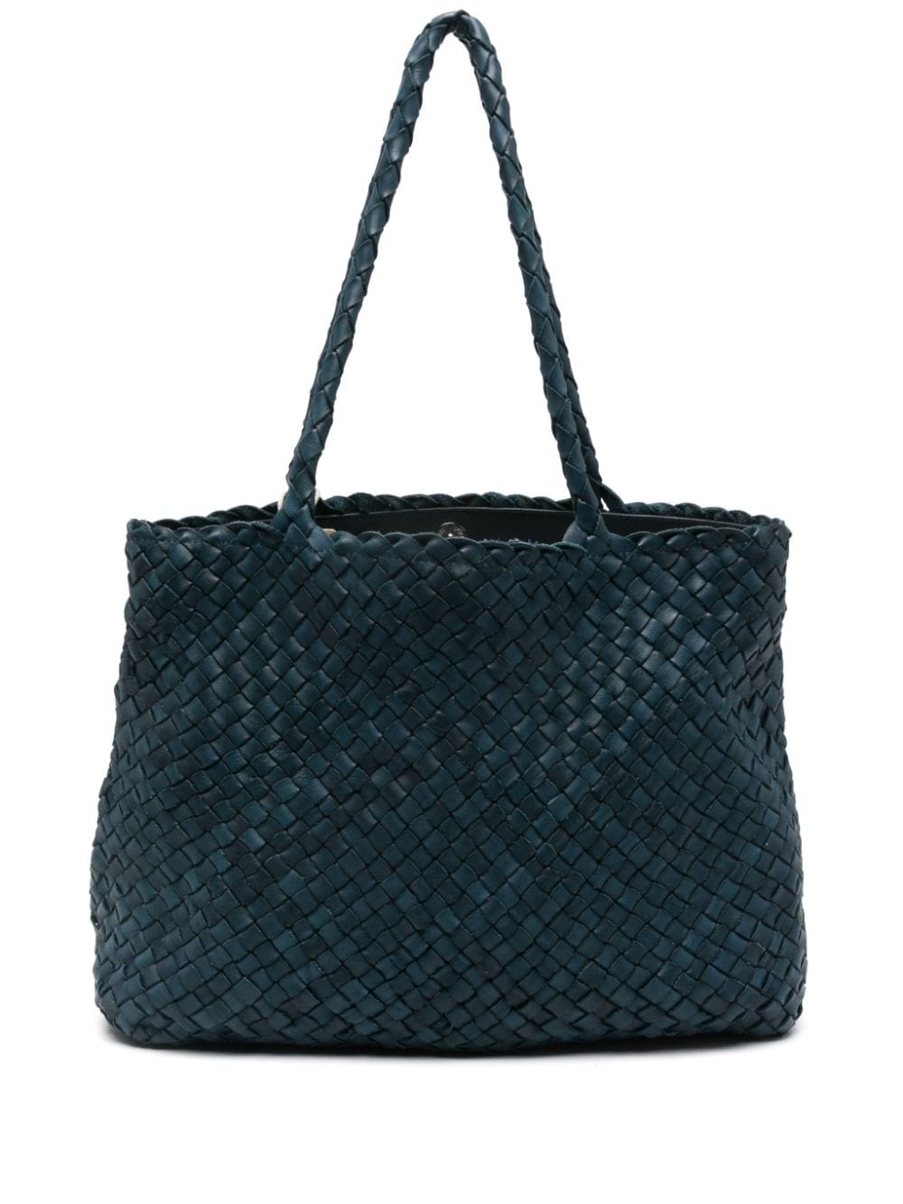 Shop Dragon Diffusion Vintage Mesh Leather Tote Bag In Blue