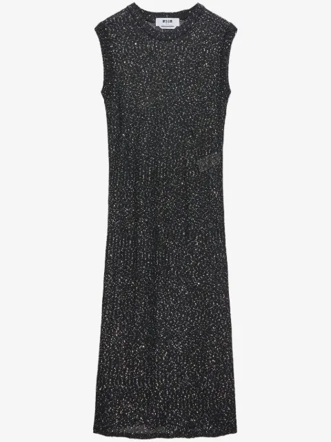 MSGM Abito midi con paillettes