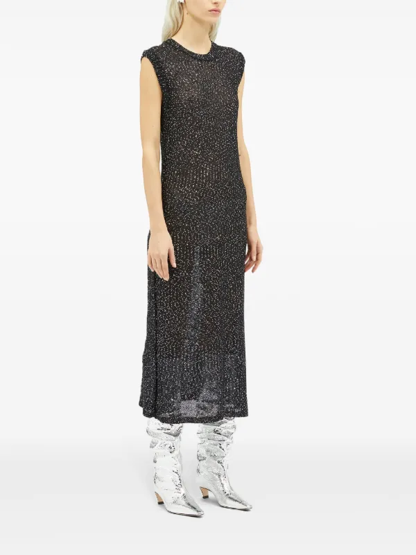 【関税&送料込】Msgm Sequined Dress MSGM sequin-embellished Midi Dress | Black | FARFETCH