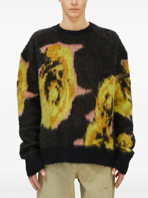 MSGM ローズインターシャ プルオーバー | ブラック | FARFETCH JP