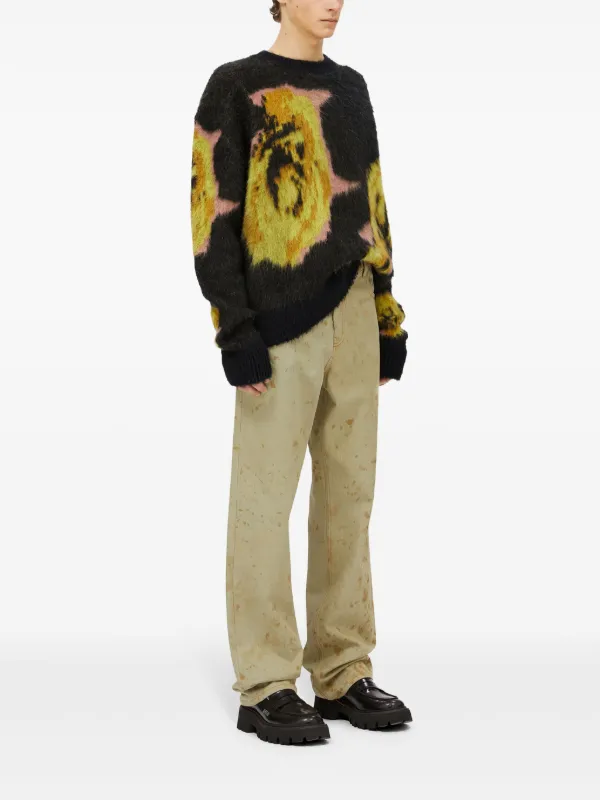MSGM ローズインターシャ プルオーバー | ブラック | FARFETCH JP