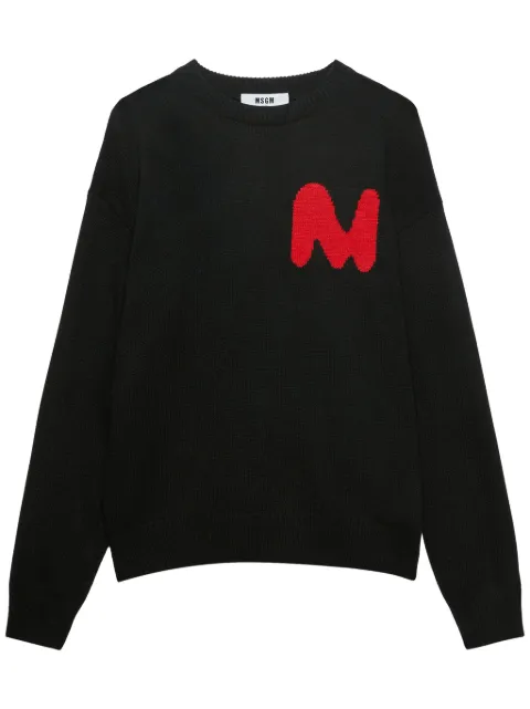 MSGM embroidered-logo knitted jumper