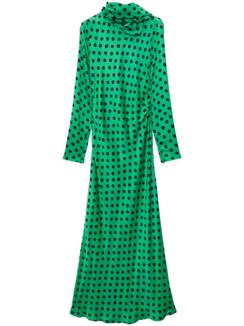 MSGM polka-dot long-sleeved maxi dress 