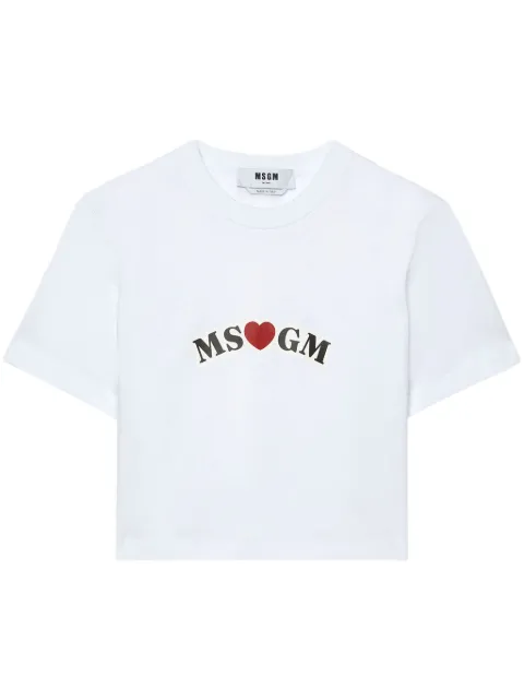 MSGM Camiseta de algodão com estampa de logo