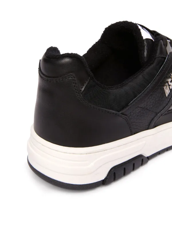 MSGM Panelled Leather Sneakers | Black | FARFETCH ZA