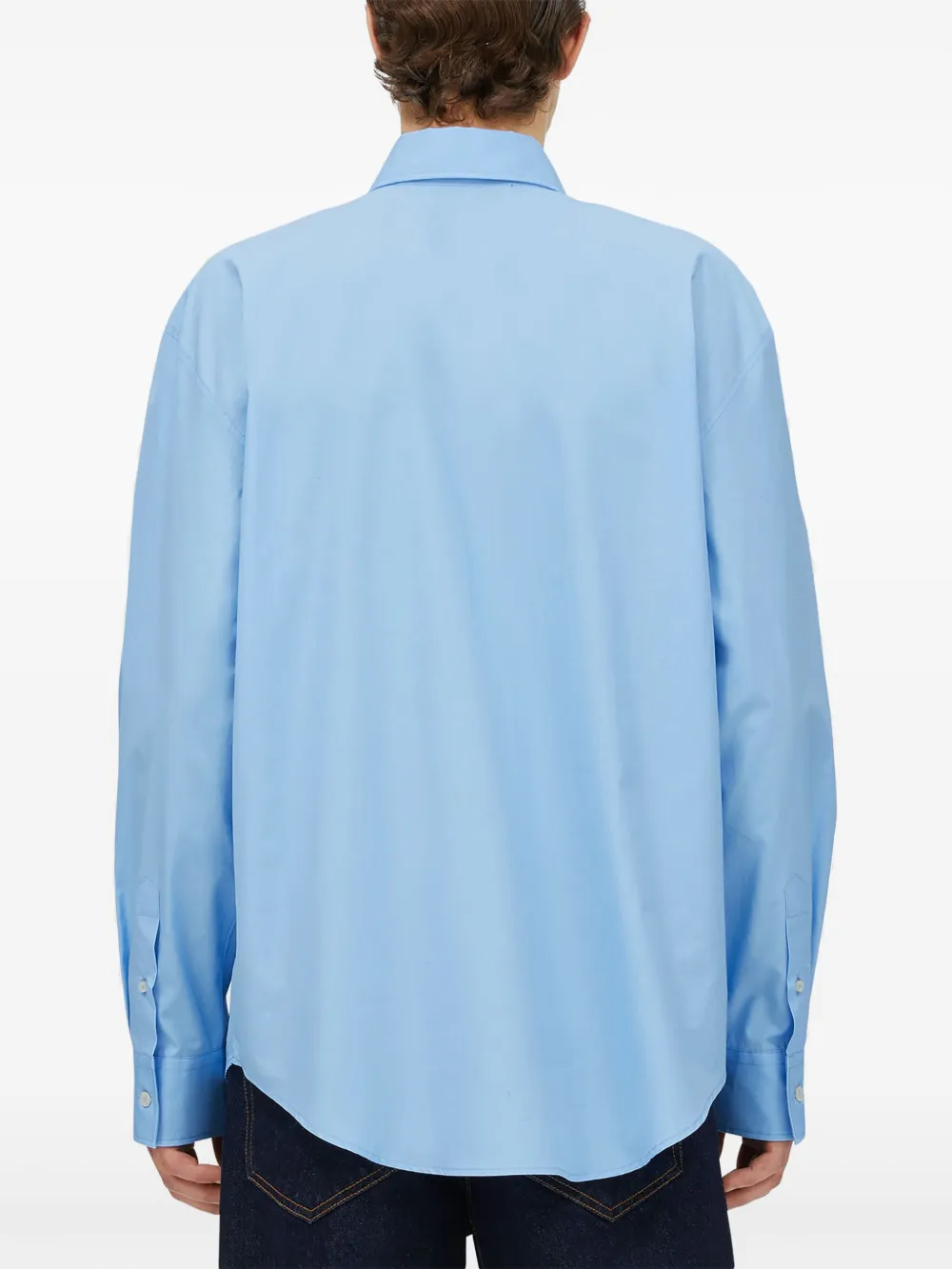 MSGM Overhemd met gestreept vlak en knopen Blauw