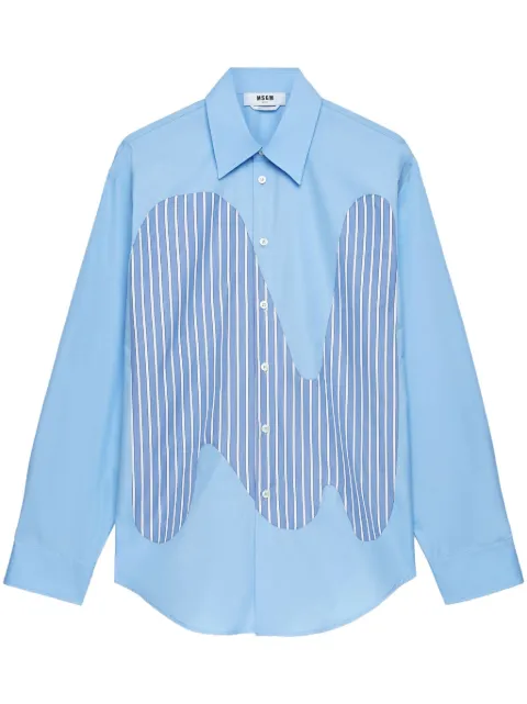 MSGM Camisa com abotoamento e recorte de listra