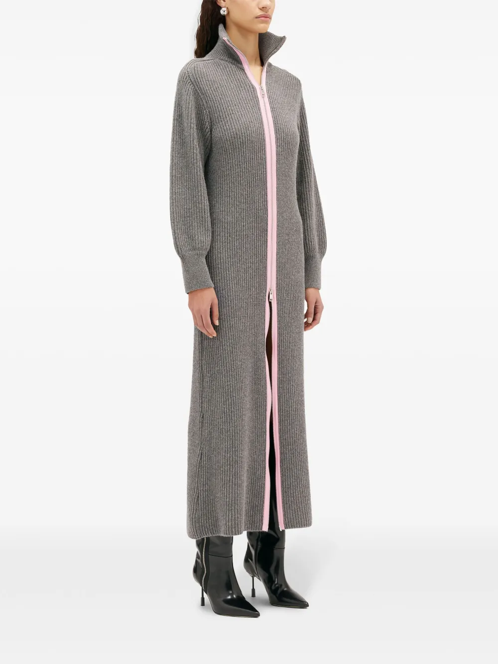 MSGM Midi-jurk met contrasterende afwerking Grijs
