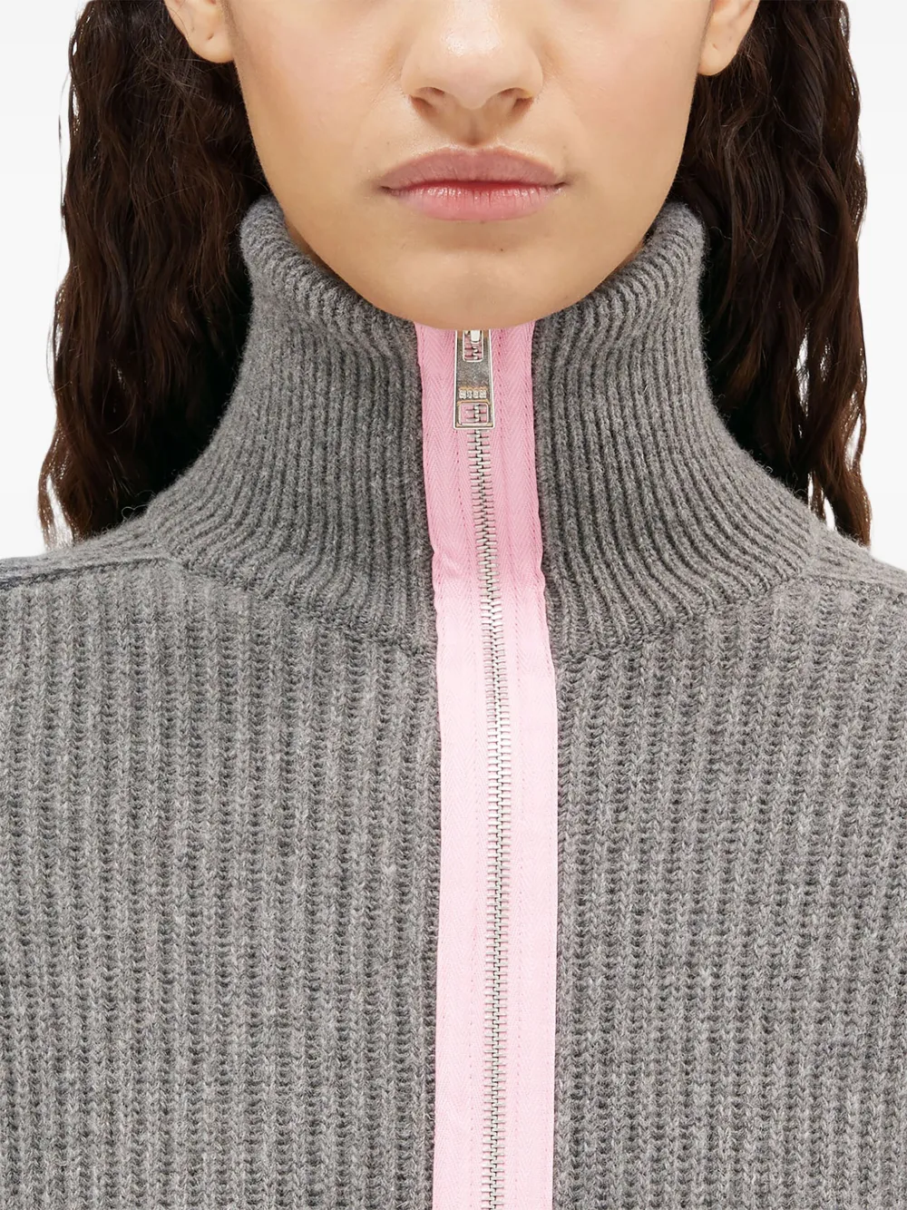 MSGM Midi-jurk met contrasterende afwerking Grijs
