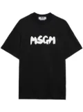MSGM Brushed-logo cotton T-shirt - Black