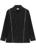 MSGM zip-detail long-sleeve shirt - Black